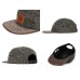 LESS - LEATHER SQUARE LOGO CAMP CAP (Black, Brown, Charcoal)