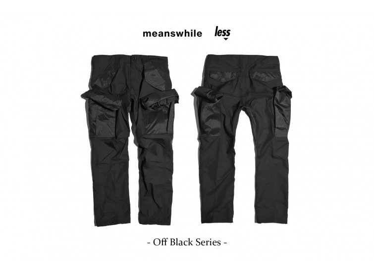  meanswhile x Less - Off Black Series - CARGO PANT
