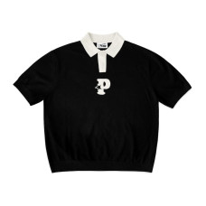 PAWA P-012 P Knit Polo Black/White